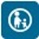 icon shows an adult holding a childs hand as often happens when crossing a road