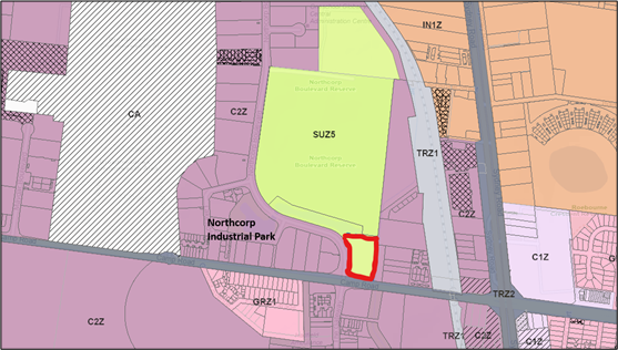 snip of study are for Amendment C273 - located at 2 northcorp boulevard broadmeadows