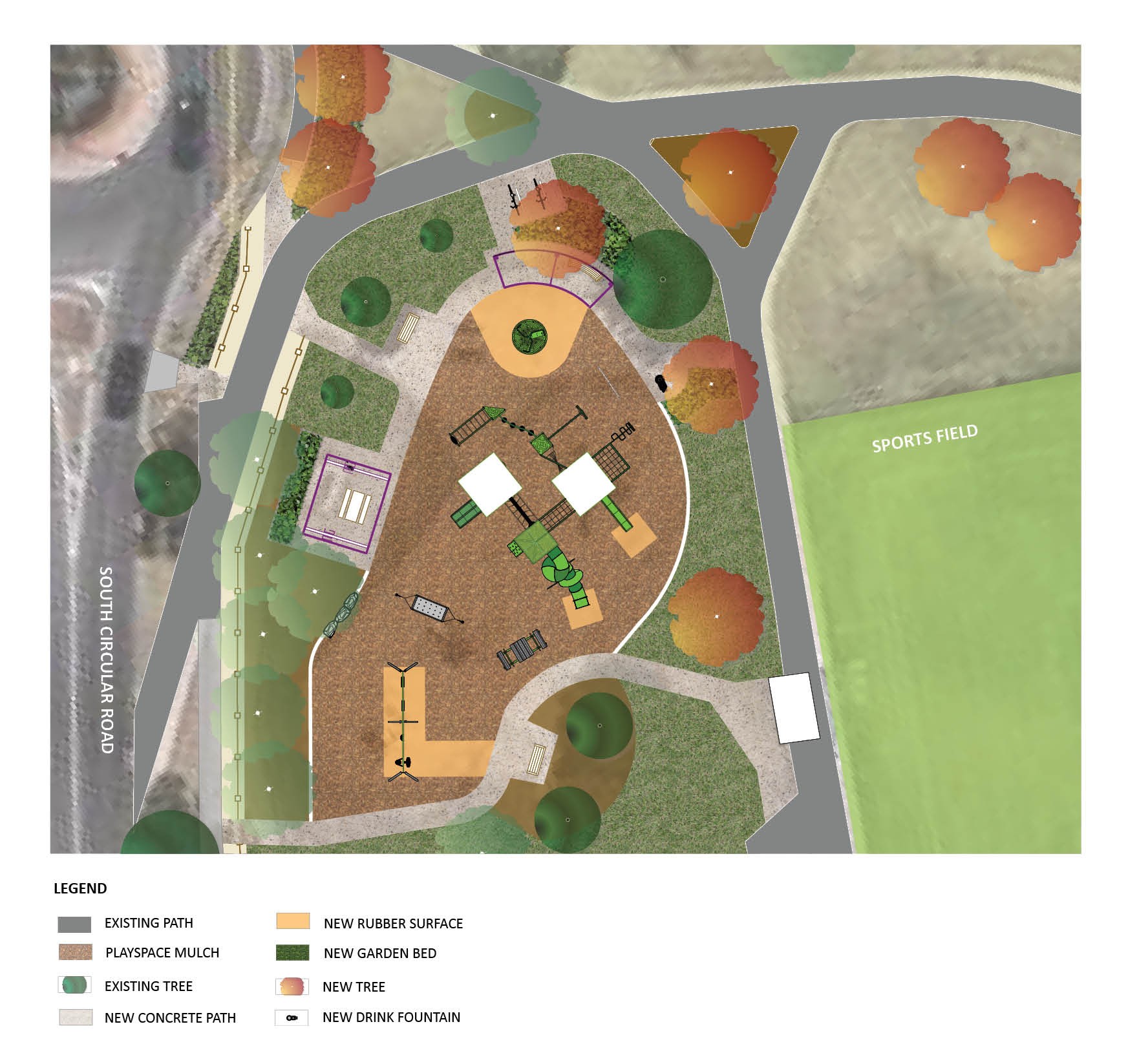 Concept drawing showing layout of playspace